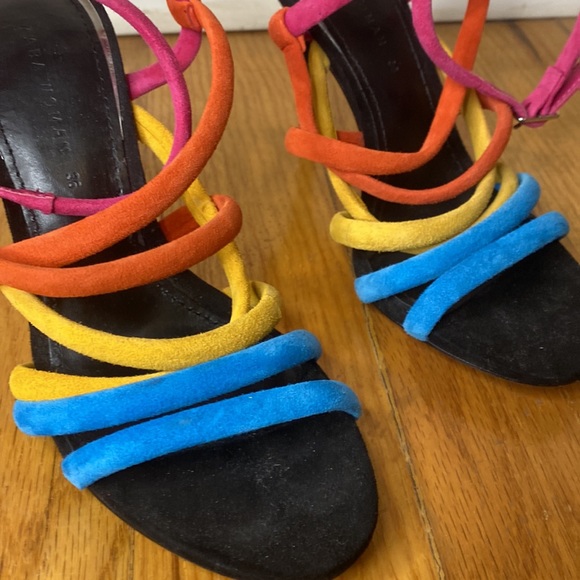 Zara Multicolor Suede Leather High Heel Sandals - Picture 6 of 8